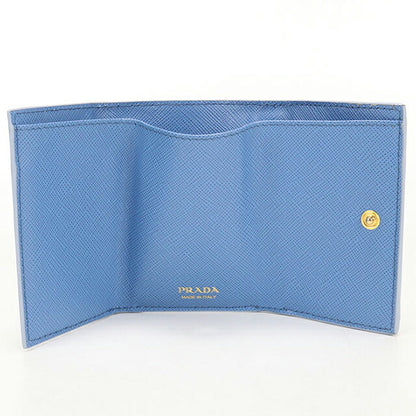Used Prada tri-fold wallet tri-fold wallet ladies brand PRADA saffiano leather blue USDPR109352011