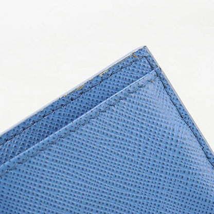 Used Prada tri-fold wallet tri-fold wallet ladies brand PRADA saffiano leather blue USDPR109352011