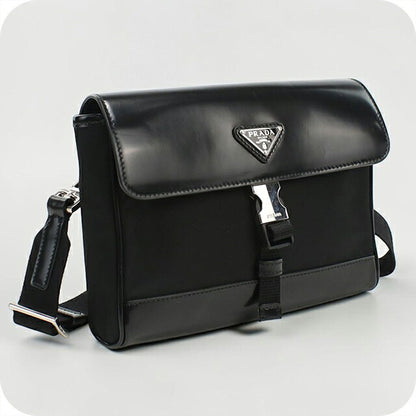 中古 プラダ 斜め掛け ショルダーバッグ メンズ ブランド PRADA レザー ブラック USDPR109398011