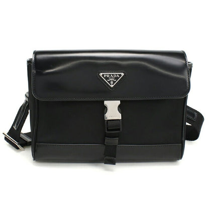 中古 プラダ 斜め掛け ショルダーバッグ メンズ ブランド PRADA レザー ブラック USDPR109398011