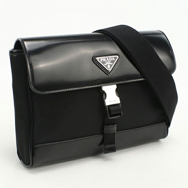 中古 プラダ 斜め掛け ショルダーバッグ メンズ ブランド PRADA レザー ブラック USDPR109398011