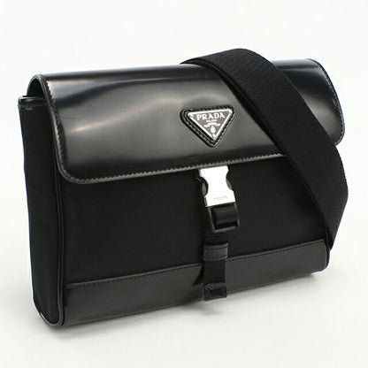 中古 プラダ 斜め掛け ショルダーバッグ メンズ ブランド PRADA レザー ブラック USDPR109398011