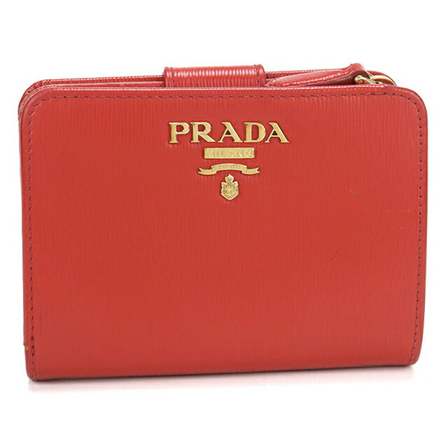 【値下げ】プラダ　長財布　赤　レッド　PRADA 財布 PRADA（プラダ） ラウンドファスナー長財布 レザー 赤 レッド 1M1348