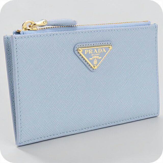 Used Prada Coin Case Ladies Brand PRADA Printed Saffiano Leather Card Case 1MC086 2IGZ F0076 Blue USDPR109824011