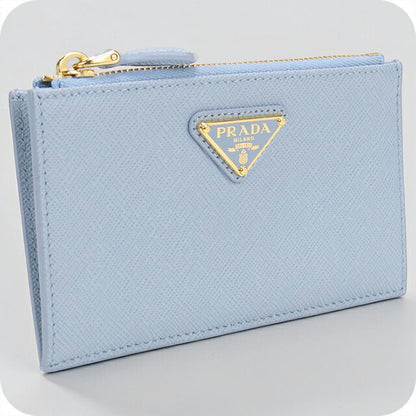 Used Prada Coin Case Ladies Brand PRADA Printed Saffiano Leather Card Case 1MC086 2IGZ F0076 Blue USDPR109824011
