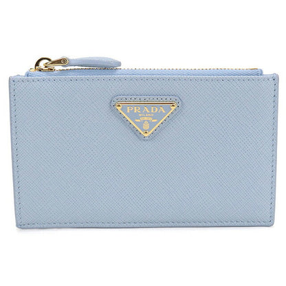 Used Prada Coin Case Ladies Brand PRADA Printed Saffiano Leather Card Case 1MC086 2IGZ F0076 Blue USDPR109824011