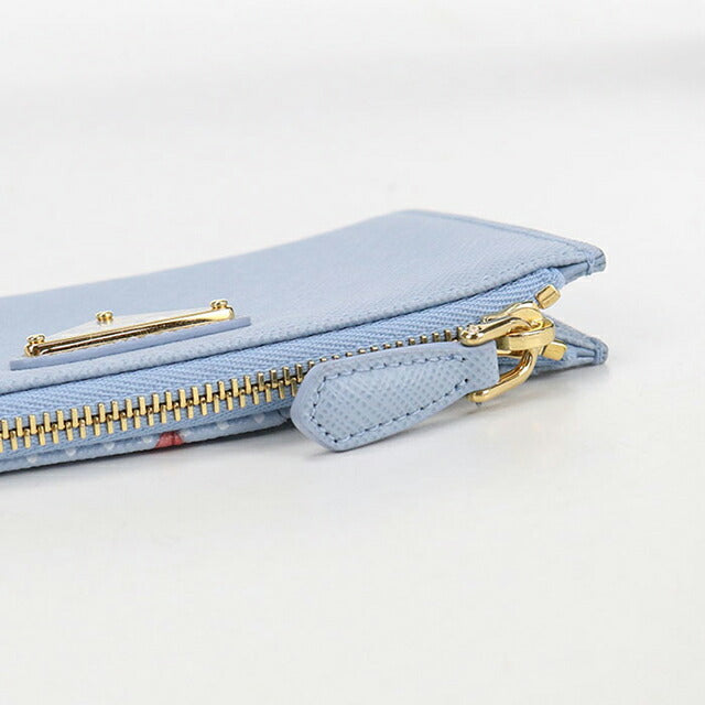 Used Prada Coin Case Ladies Brand PRADA Printed Saffiano Leather Card Case 1MC086 2IGZ F0076 Blue USDPR109824011