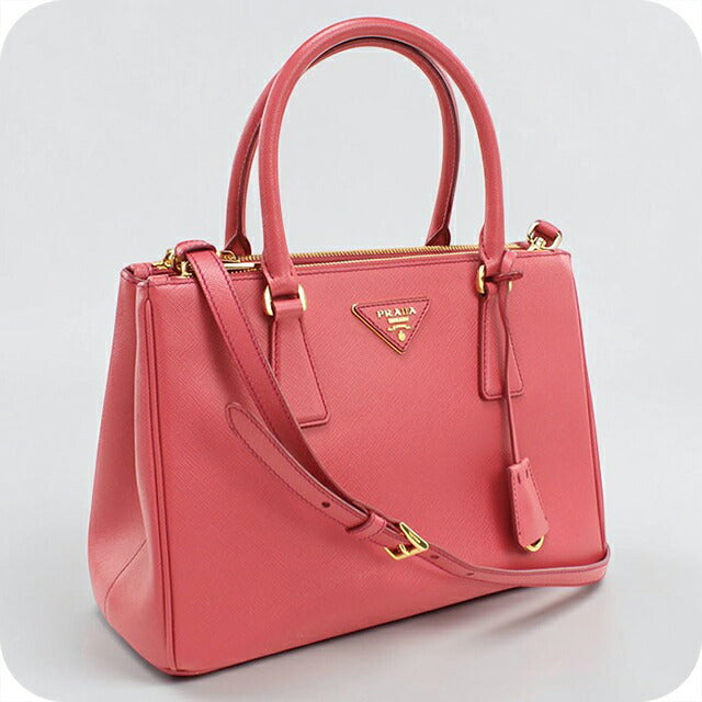 中古 プラダ トートバッグ レディース ブランド PRADA ガレリア 2WAY レザー ピンク USDPR109858011