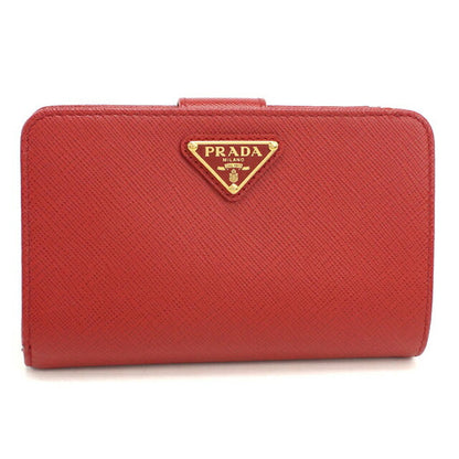 中古 プラダ 二つ折り財布 二折財布 レディース ブランド PRADA サフィアーノレザー レザー 1ML225 レッド USDPR109999011