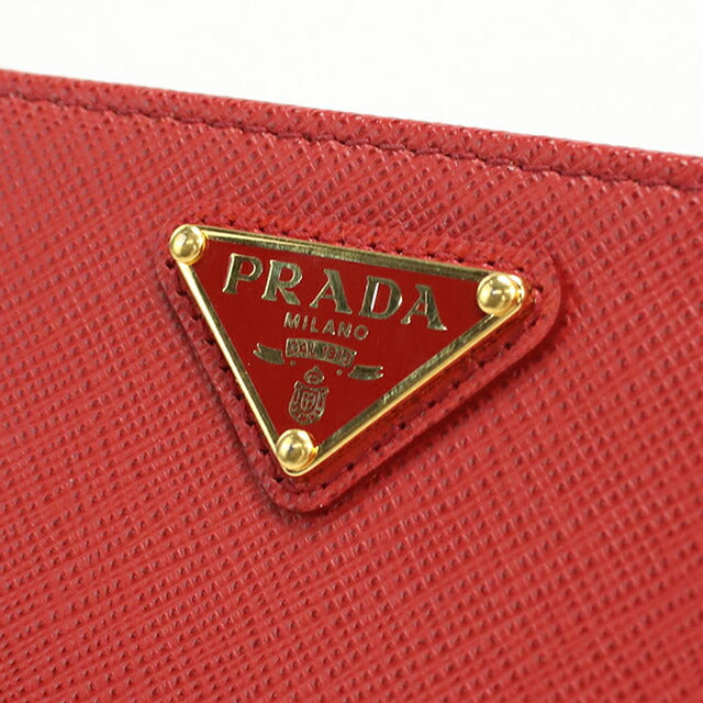 中古 プラダ 二つ折り財布 二折財布 レディース ブランド PRADA サフィアーノレザー レザー 1ML225 レッド USDPR109999011