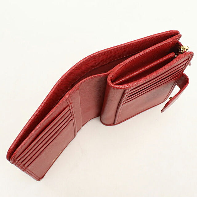 中古 プラダ 二つ折り財布 二折財布 レディース ブランド PRADA サフィアーノレザー レザー 1ML225 レッド USDPR109999011