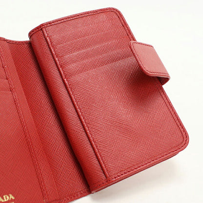 中古 プラダ 二つ折り財布 二折財布 レディース ブランド PRADA サフィアーノレザー レザー 1ML225 レッド USDPR109999011