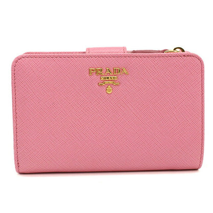中古 プラダ 二つ折り財布 二折財布 レディース ブランド PRADA サフィアーノレザー レザー 1ML225 ZLP FODLG ピンク USDPR110262011