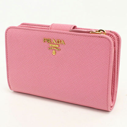 中古 プラダ 二つ折り財布 二折財布 レディース ブランド PRADA サフィアーノレザー レザー 1ML225 ZLP FODLG ピンク USDPR110262011