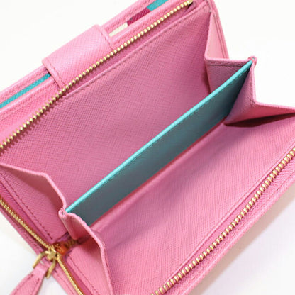 中古 プラダ 二つ折り財布 二折財布 レディース ブランド PRADA サフィアーノレザー レザー 1ML225 ZLP FODLG ピンク USDPR110262011