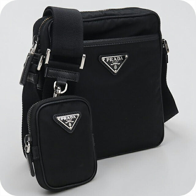 中古 プラダ 斜め掛け ショルダーバッグ メンズ ブランド PRADA 2VH112 ブラック USDPR110398011