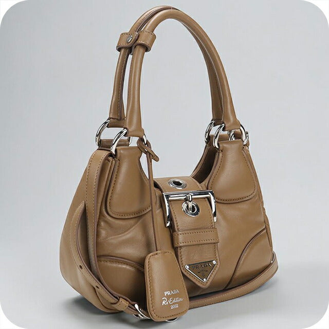 二手 Prada 手提包 女士品牌 PRADA Moon 2WAY 1BA381 棕色 USDPR110461011