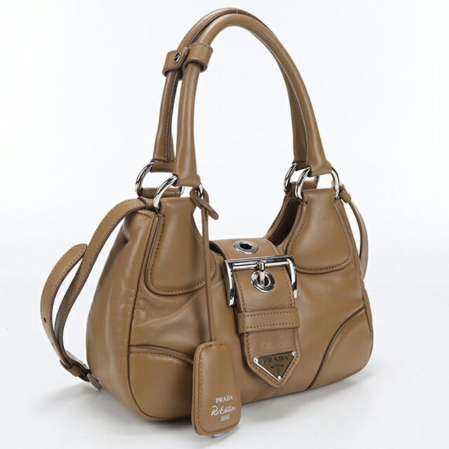 二手 Prada 手提包 女士品牌 PRADA Moon 2WAY 1BA381 棕色 USDPR110461011