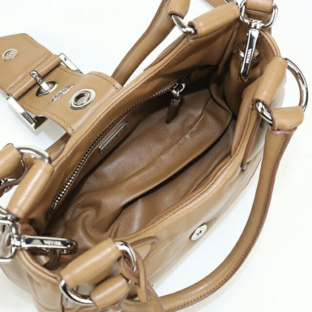 二手 Prada 手提包 女士品牌 PRADA Moon 2WAY 1BA381 棕色 USDPR110461011