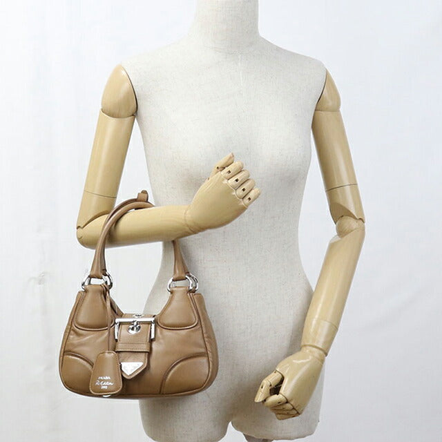 二手 Prada 手提包 女士品牌 PRADA Moon 2WAY 1BA381 棕色 USDPR110461011