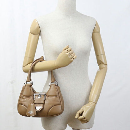 二手 Prada 手提包 女士品牌 PRADA Moon 2WAY 1BA381 棕色 USDPR110461011