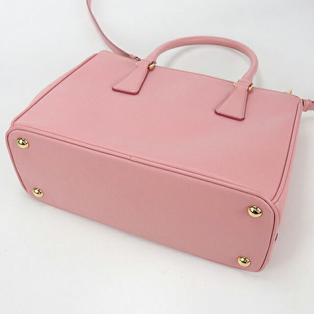 プラダPRADA ピンク レザートートバッグ斜め掛け紐付き 中古 プラダ トートバッグ レディース ブランド PRADA ガレリア