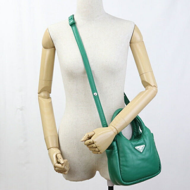 Used Prada handbag ladies brand PRADA 2WAY leather 1BA359 green USDPR111324011