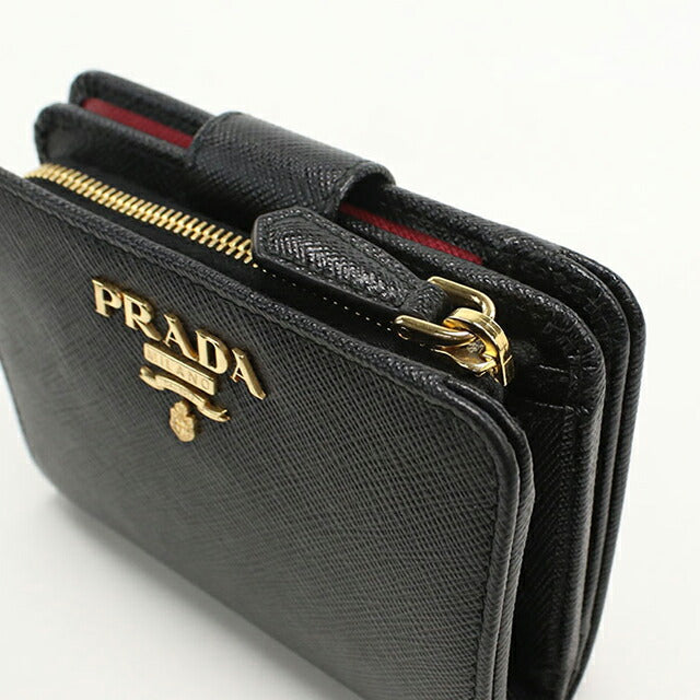 中古 プラダ 二つ折り財布 二折財布 レディース ブランド PRADA