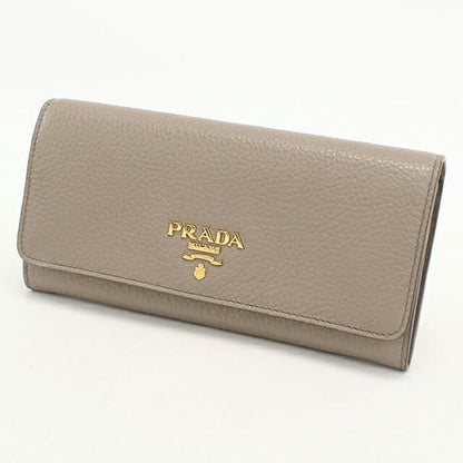 中古 プラダ 長財布二折 レディース ブランド PRADA レザー 1MH132 グレー USDPR111608011