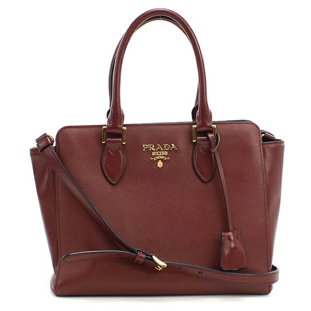 中古 プラダ トートバッグ レディース ブランド PRADA 2WAY 1BA113 ワインレッド USDPR111769011