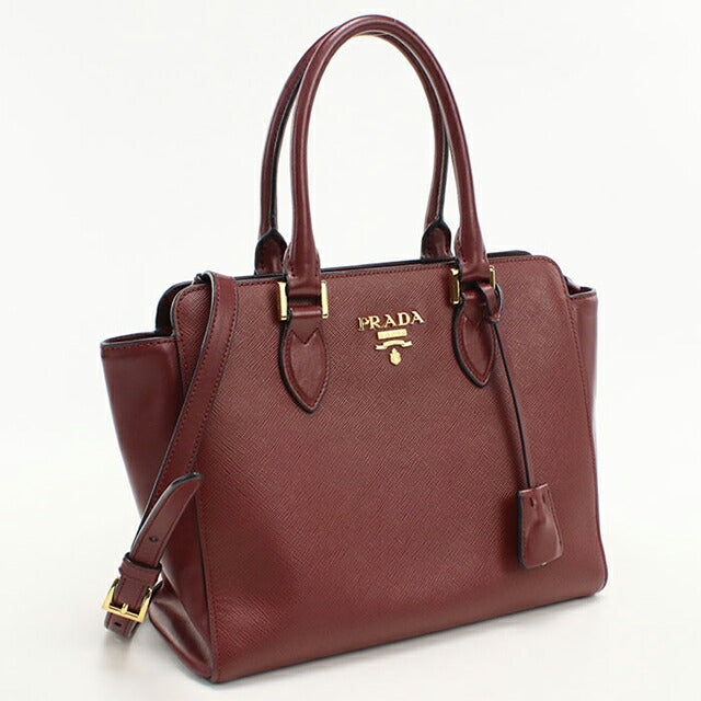 中古 プラダ トートバッグ レディース ブランド PRADA 2WAY 1BA113 ワインレッド USDPR111769011