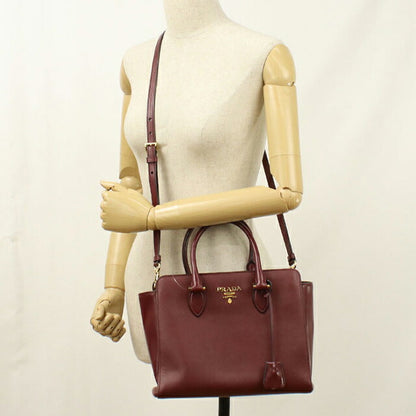 中古 プラダ トートバッグ レディース ブランド PRADA 2WAY 1BA113 ワインレッド USDPR111769011