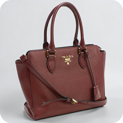 中古 プラダ トートバッグ レディース ブランド PRADA 2WAY 1BA113 ワインレッド USDPR111769011