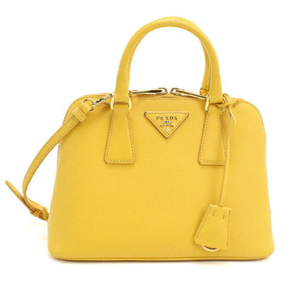 中古 プラダ ハンドバッグ レディース ブランド PRADA サフィアーノレザー ミニ バッグ レザー BL0838 イエロー USDPR111870011