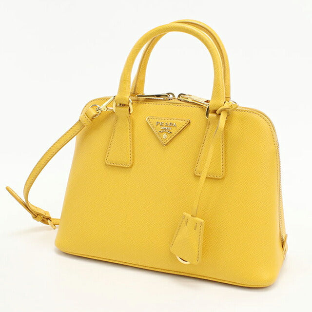 中古 プラダ ハンドバッグ レディース ブランド PRADA サフィアーノレザー ミニ バッグ レザー BL0838 イエロー USDPR111870011