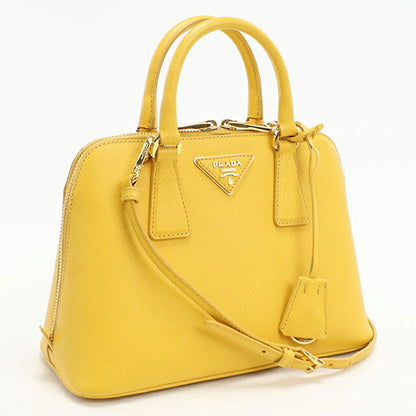 中古 プラダ ハンドバッグ レディース ブランド PRADA サフィアーノレザー ミニ バッグ レザー BL0838 イエロー USDPR111870011
