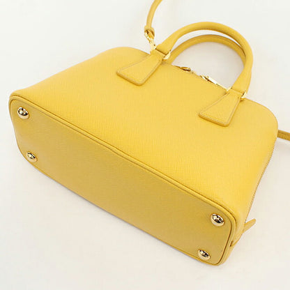 中古 プラダ ハンドバッグ レディース ブランド PRADA サフィアーノレザー ミニ バッグ レザー BL0838 イエロー USDPR111870011