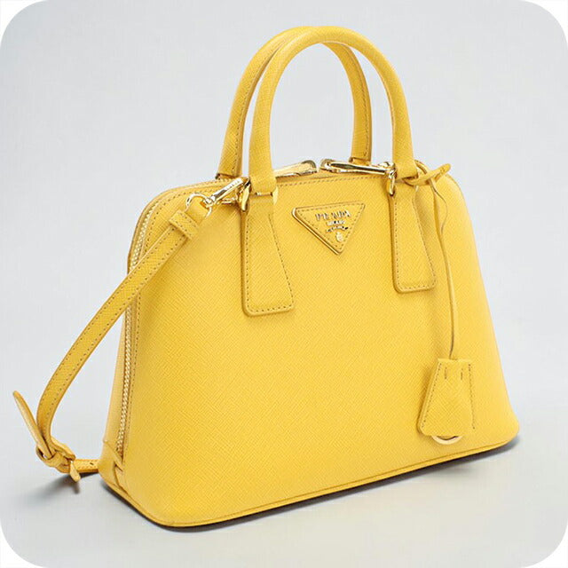 中古 プラダ ハンドバッグ レディース ブランド PRADA サフィアーノレザー ミニ バッグ レザー BL0838 イエロー USDPR111870011