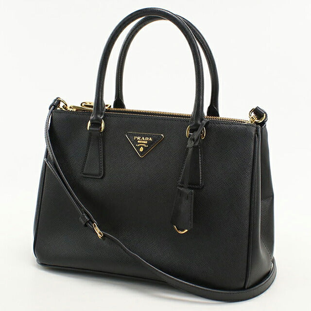 中古 プラダ トートバッグ レディース ブランド PRADA ガレリア ミディアムバッグ 1BA863 ブラック USDPR111933011