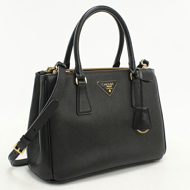 中古 プラダ トートバッグ レディース ブランド PRADA ガレリア ミディアムバッグ 1BA863 ブラック USDPR111933011