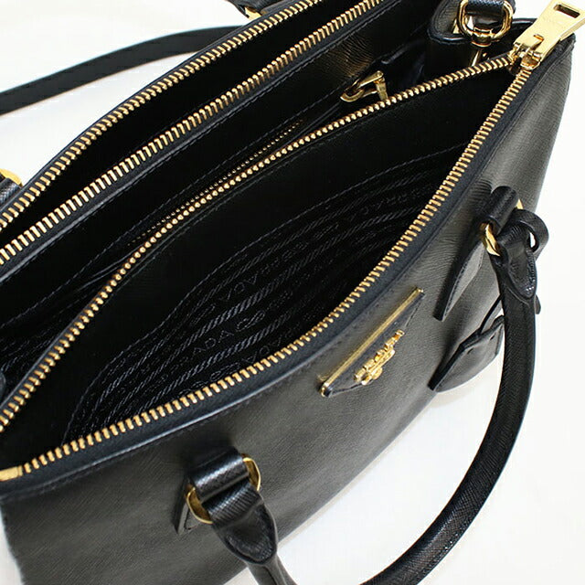 中古 プラダ トートバッグ レディース ブランド PRADA ガレリア ミディアムバッグ 1BA863 ブラック USDPR111933011