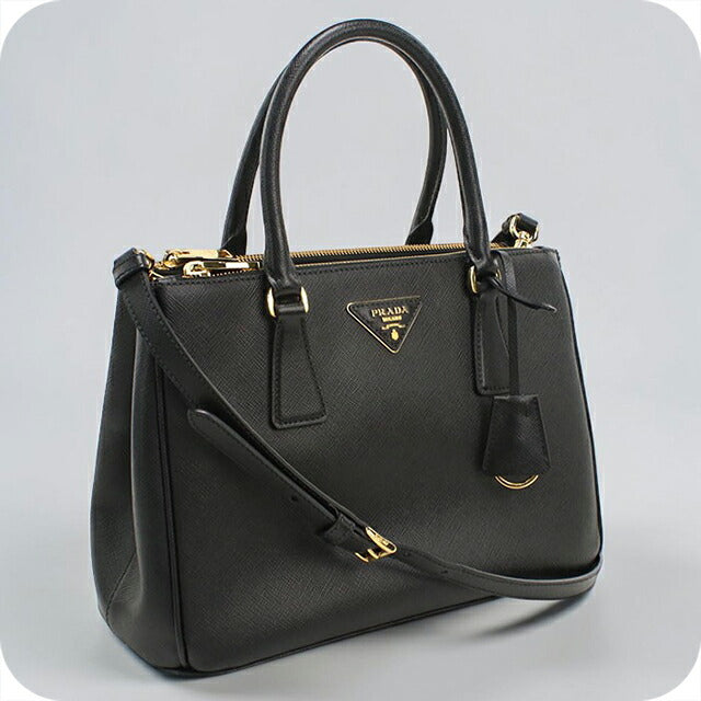 中古 プラダ トートバッグ レディース ブランド PRADA ガレリア ミディアムバッグ 1BA863 ブラック USDPR111933011
