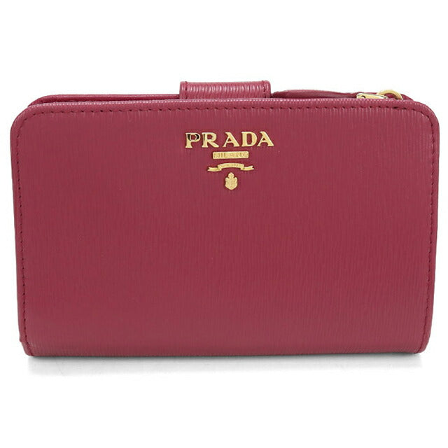 中古 プラダ 二つ折り財布 二折財布 レディース ブランド PRADA ヴィッ