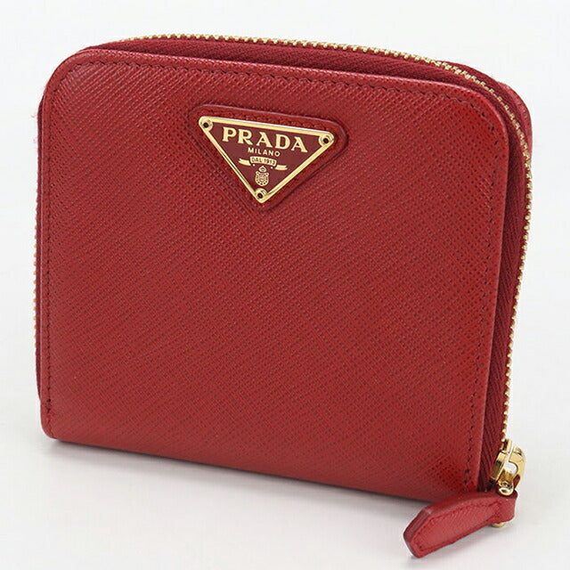 中古 プラダ 二つ折り財布 二折財布 レディース ブランド PRADA