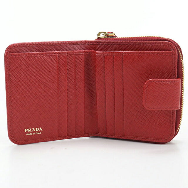 中古 プラダ 二つ折り財布 二折財布 レディース ブランド PRADA