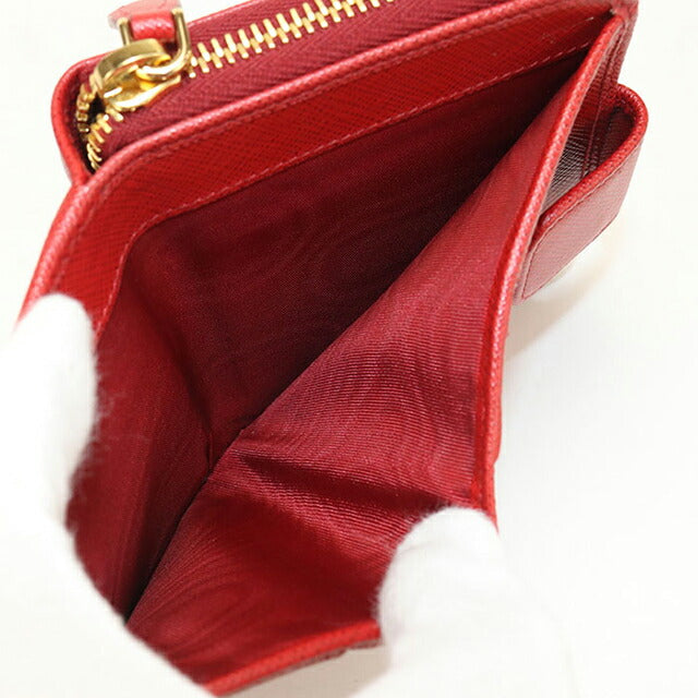 中古 プラダ 二つ折り財布 二折財布 レディース ブランド PRADA