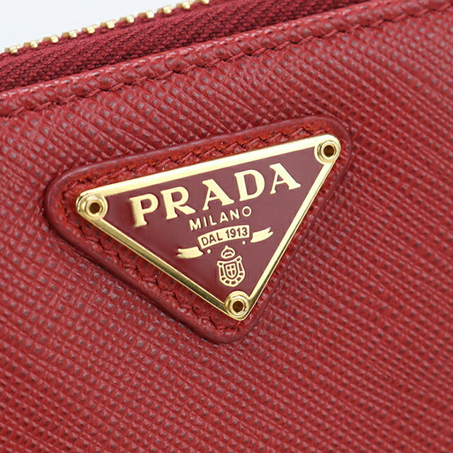 Used Prada Bifold Wallet Bifold Wallet Ladies Brand PRADA Saffiano Triangle Bifold Wallet Red USDPR111950011