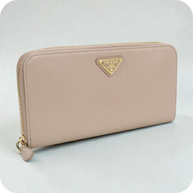 Used Prada long wallet round zipper ladies brand PRADA zip around long wallet beige USDPR112054011