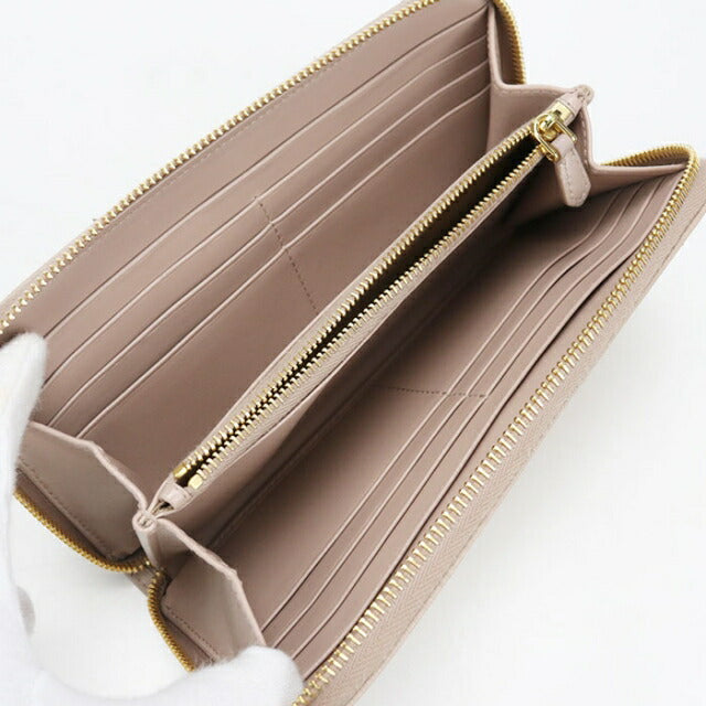 Used Prada long wallet round zipper ladies brand PRADA zip around long wallet beige USDPR112054011