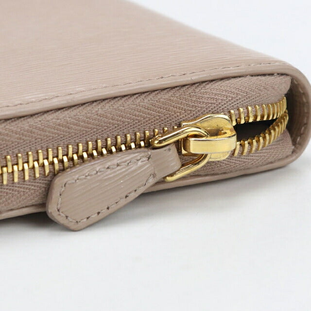 Used Prada long wallet round zipper ladies brand PRADA zip around long wallet beige USDPR112054011